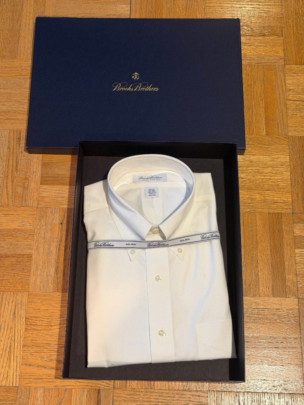 NWT Brooks Brothers Men's Non-Iron Dress Shirt 16.5-35 100% Cotton